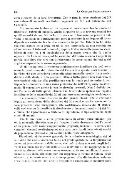 La cultura stomatologica rassegna mensile di scienza, arte, storia e problemi professionali