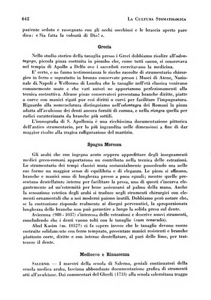 La cultura stomatologica rassegna mensile di scienza, arte, storia e problemi professionali