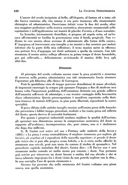 La cultura stomatologica rassegna mensile di scienza, arte, storia e problemi professionali