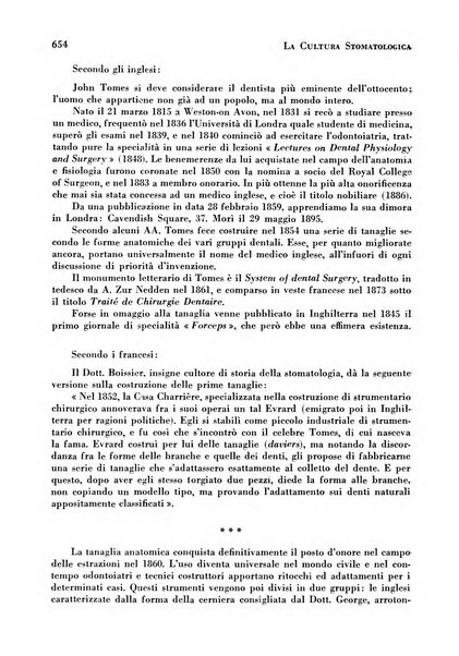 La cultura stomatologica rassegna mensile di scienza, arte, storia e problemi professionali