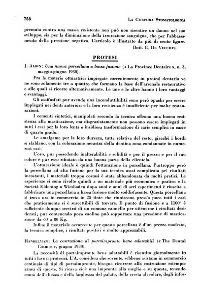 La cultura stomatologica rassegna mensile di scienza, arte, storia e problemi professionali