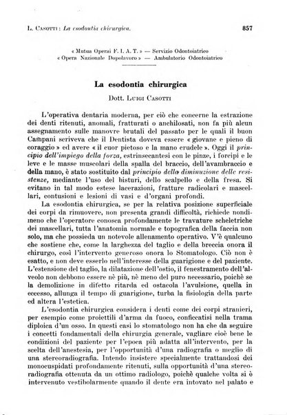 La cultura stomatologica rassegna mensile di scienza, arte, storia e problemi professionali