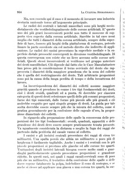 La cultura stomatologica rassegna mensile di scienza, arte, storia e problemi professionali