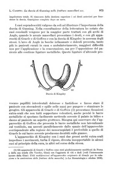 La cultura stomatologica rassegna mensile di scienza, arte, storia e problemi professionali