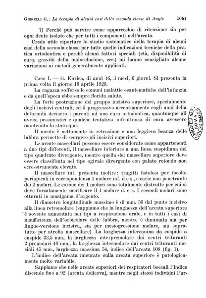 La cultura stomatologica rassegna mensile di scienza, arte, storia e problemi professionali