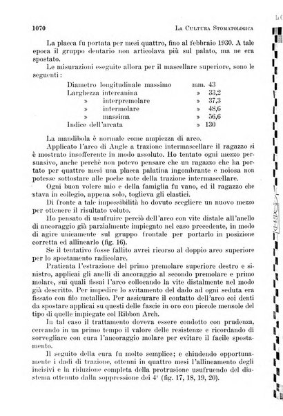 La cultura stomatologica rassegna mensile di scienza, arte, storia e problemi professionali