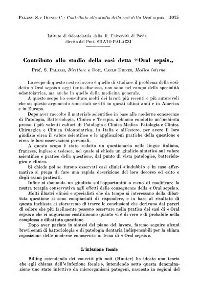 La cultura stomatologica rassegna mensile di scienza, arte, storia e problemi professionali