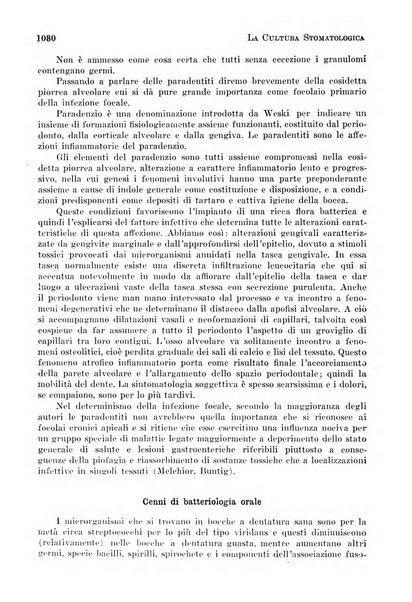 La cultura stomatologica rassegna mensile di scienza, arte, storia e problemi professionali