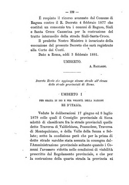 Annali delle strade comunali obbligatorie e della viabilita ordinaria raccolta contenente gli atti ufficiali, i pareri del Consiglio di Stato..