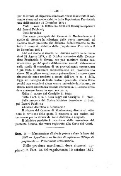 Annali delle strade comunali obbligatorie e della viabilita ordinaria raccolta contenente gli atti ufficiali, i pareri del Consiglio di Stato..