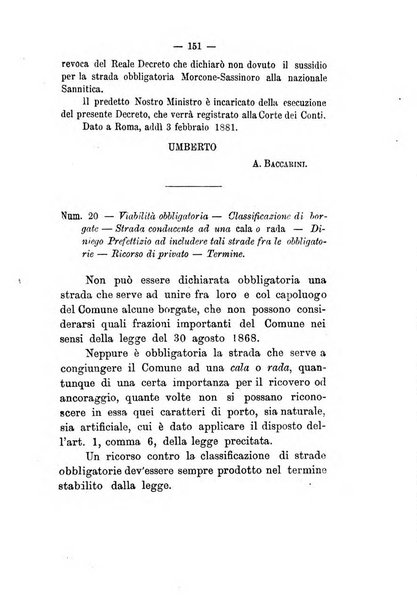 Annali delle strade comunali obbligatorie e della viabilita ordinaria raccolta contenente gli atti ufficiali, i pareri del Consiglio di Stato..