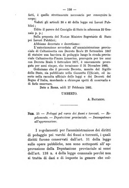 Annali delle strade comunali obbligatorie e della viabilita ordinaria raccolta contenente gli atti ufficiali, i pareri del Consiglio di Stato..