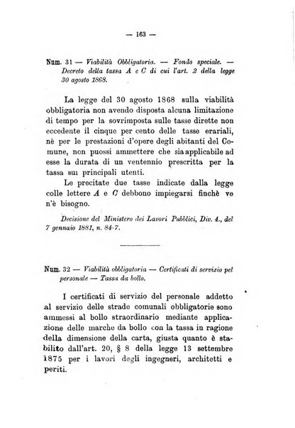 Annali delle strade comunali obbligatorie e della viabilita ordinaria raccolta contenente gli atti ufficiali, i pareri del Consiglio di Stato..