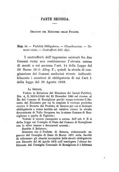 Annali delle strade comunali obbligatorie e della viabilita ordinaria raccolta contenente gli atti ufficiali, i pareri del Consiglio di Stato..