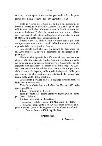 Annali delle strade comunali obbligatorie e della viabilita ordinaria raccolta contenente gli atti ufficiali, i pareri del Consiglio di Stato..