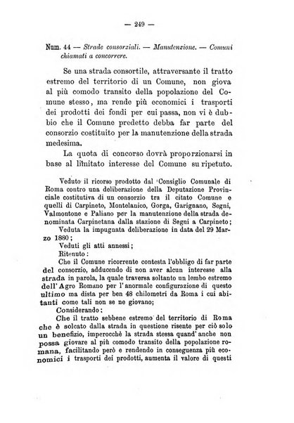 Annali delle strade comunali obbligatorie e della viabilita ordinaria raccolta contenente gli atti ufficiali, i pareri del Consiglio di Stato..