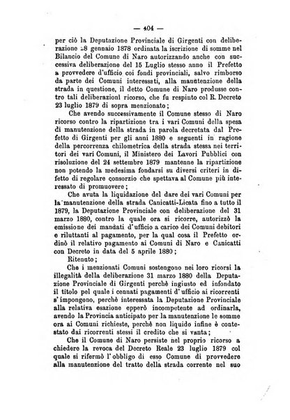 Annali delle strade comunali obbligatorie e della viabilita ordinaria raccolta contenente gli atti ufficiali, i pareri del Consiglio di Stato..