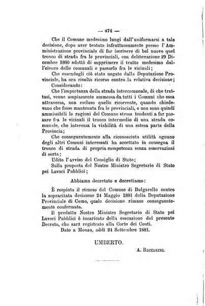 Annali delle strade comunali obbligatorie e della viabilita ordinaria raccolta contenente gli atti ufficiali, i pareri del Consiglio di Stato..