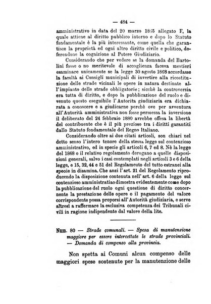 Annali delle strade comunali obbligatorie e della viabilita ordinaria raccolta contenente gli atti ufficiali, i pareri del Consiglio di Stato..