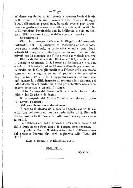 Annali delle strade comunali obbligatorie e della viabilita ordinaria raccolta contenente gli atti ufficiali, i pareri del Consiglio di Stato..