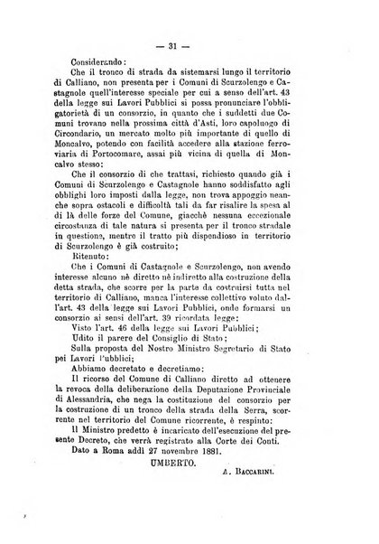 Annali delle strade comunali obbligatorie e della viabilita ordinaria raccolta contenente gli atti ufficiali, i pareri del Consiglio di Stato..