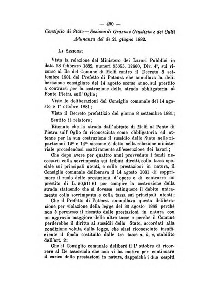 Annali delle strade comunali obbligatorie e della viabilita ordinaria raccolta contenente gli atti ufficiali, i pareri del Consiglio di Stato..