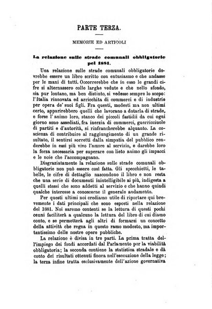 Annali delle strade comunali obbligatorie e della viabilita ordinaria raccolta contenente gli atti ufficiali, i pareri del Consiglio di Stato..