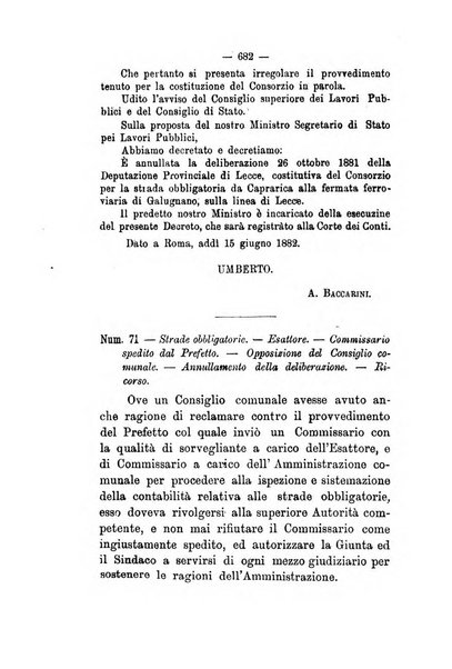 Annali delle strade comunali obbligatorie e della viabilita ordinaria raccolta contenente gli atti ufficiali, i pareri del Consiglio di Stato..