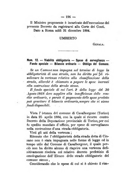 Annali delle strade comunali obbligatorie e della viabilita ordinaria raccolta contenente gli atti ufficiali, i pareri del Consiglio di Stato..