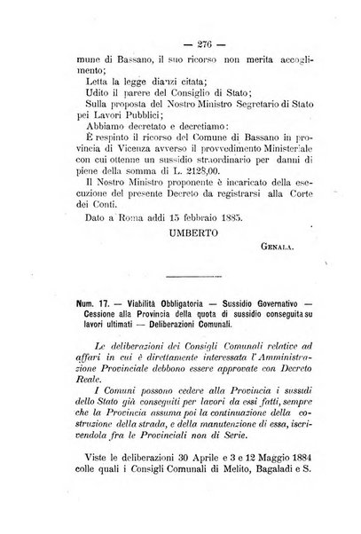 Annali delle strade comunali obbligatorie e della viabilita ordinaria raccolta contenente gli atti ufficiali, i pareri del Consiglio di Stato..