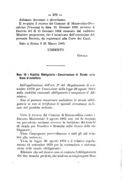 Annali delle strade comunali obbligatorie e della viabilita ordinaria raccolta contenente gli atti ufficiali, i pareri del Consiglio di Stato..