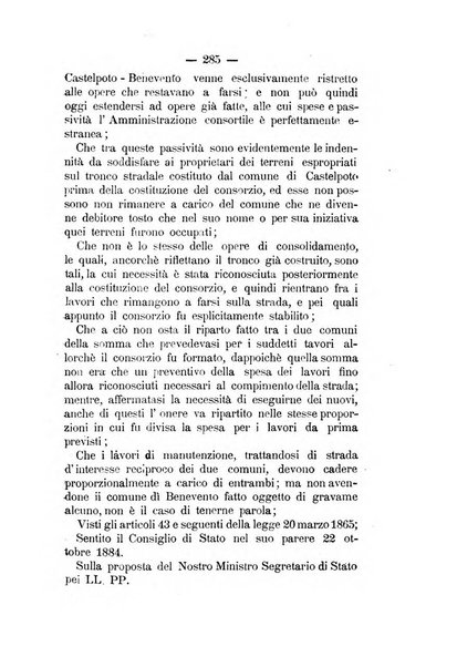 Annali delle strade comunali obbligatorie e della viabilita ordinaria raccolta contenente gli atti ufficiali, i pareri del Consiglio di Stato..