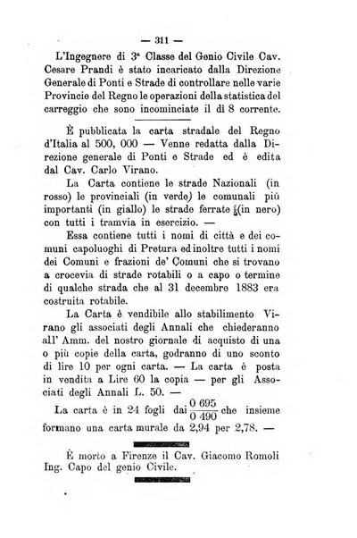 Annali delle strade comunali obbligatorie e della viabilita ordinaria raccolta contenente gli atti ufficiali, i pareri del Consiglio di Stato..