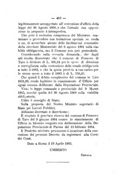 Annali delle strade comunali obbligatorie e della viabilita ordinaria raccolta contenente gli atti ufficiali, i pareri del Consiglio di Stato..