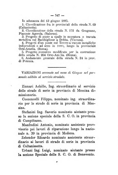 Annali delle strade comunali obbligatorie e della viabilita ordinaria raccolta contenente gli atti ufficiali, i pareri del Consiglio di Stato..