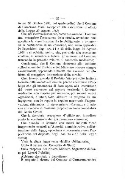 Annali delle strade comunali obbligatorie e della viabilita ordinaria raccolta contenente gli atti ufficiali, i pareri del Consiglio di Stato..