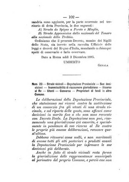 Annali delle strade comunali obbligatorie e della viabilita ordinaria raccolta contenente gli atti ufficiali, i pareri del Consiglio di Stato..