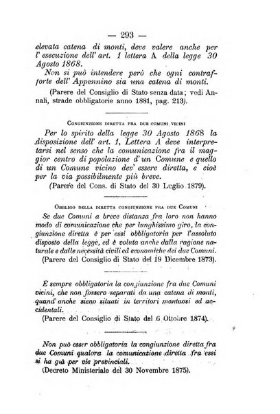 Annali delle strade comunali obbligatorie e della viabilita ordinaria raccolta contenente gli atti ufficiali, i pareri del Consiglio di Stato..