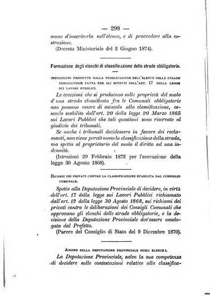 Annali delle strade comunali obbligatorie e della viabilita ordinaria raccolta contenente gli atti ufficiali, i pareri del Consiglio di Stato..