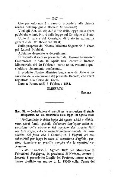 Annali delle strade comunali obbligatorie e della viabilita ordinaria raccolta contenente gli atti ufficiali, i pareri del Consiglio di Stato..