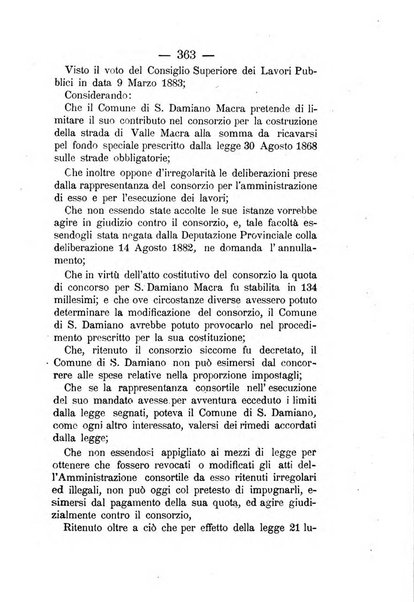 Annali delle strade comunali obbligatorie e della viabilita ordinaria raccolta contenente gli atti ufficiali, i pareri del Consiglio di Stato..