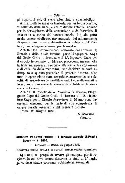 Annali delle strade comunali obbligatorie e della viabilita ordinaria raccolta contenente gli atti ufficiali, i pareri del Consiglio di Stato..