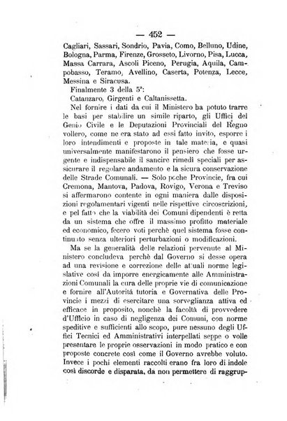 Annali delle strade comunali obbligatorie e della viabilita ordinaria raccolta contenente gli atti ufficiali, i pareri del Consiglio di Stato..