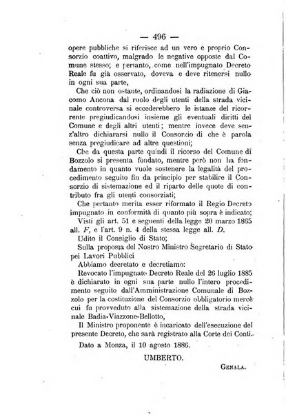 Annali delle strade comunali obbligatorie e della viabilita ordinaria raccolta contenente gli atti ufficiali, i pareri del Consiglio di Stato..