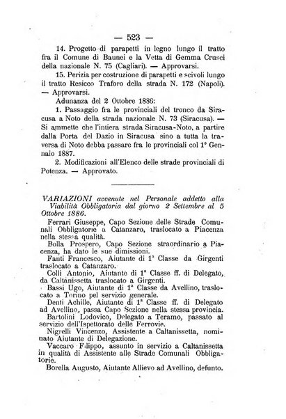 Annali delle strade comunali obbligatorie e della viabilita ordinaria raccolta contenente gli atti ufficiali, i pareri del Consiglio di Stato..