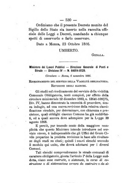 Annali delle strade comunali obbligatorie e della viabilita ordinaria raccolta contenente gli atti ufficiali, i pareri del Consiglio di Stato..