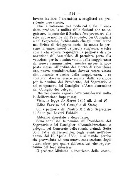 Annali delle strade comunali obbligatorie e della viabilita ordinaria raccolta contenente gli atti ufficiali, i pareri del Consiglio di Stato..