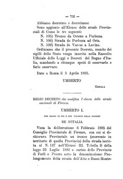 Annali delle strade comunali obbligatorie e della viabilita ordinaria raccolta contenente gli atti ufficiali, i pareri del Consiglio di Stato..