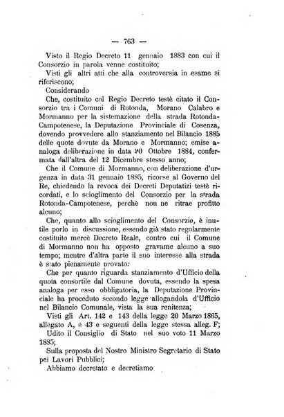 Annali delle strade comunali obbligatorie e della viabilita ordinaria raccolta contenente gli atti ufficiali, i pareri del Consiglio di Stato..