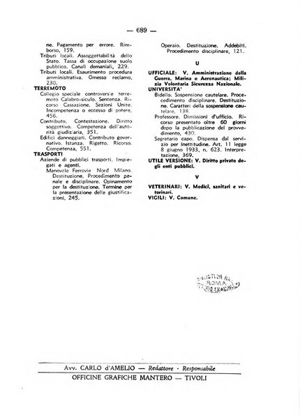 Rivista di diritto pubblico. La giustizia amministrativa raccolta di giurisprudenza amministrativa esposta sistematicamente